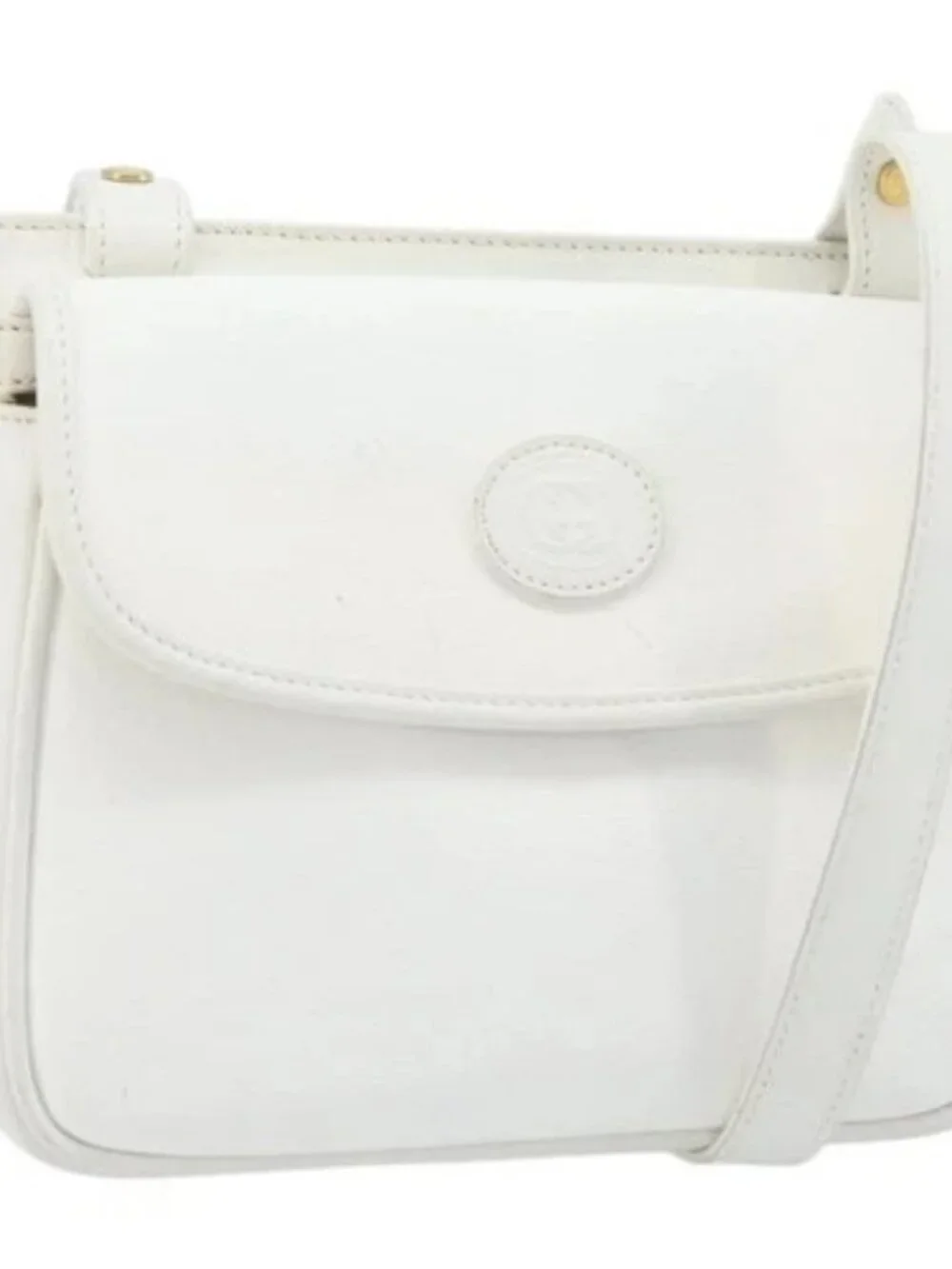 GUCCI Micro GG Supreme Shoulder Bag PVC White Gold 007 115 0114 Auth AMZ052